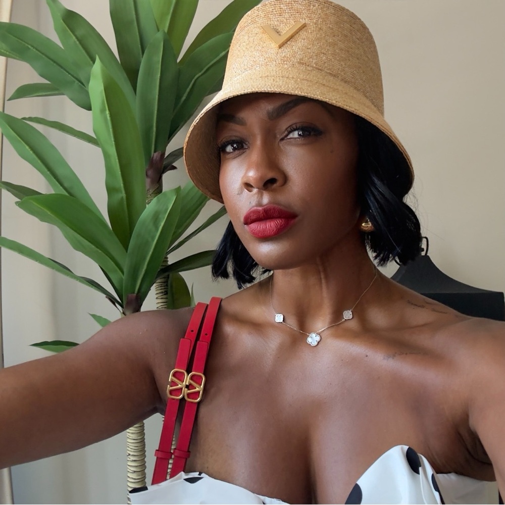 Valentino Straw Bucket Hat for Women size 57